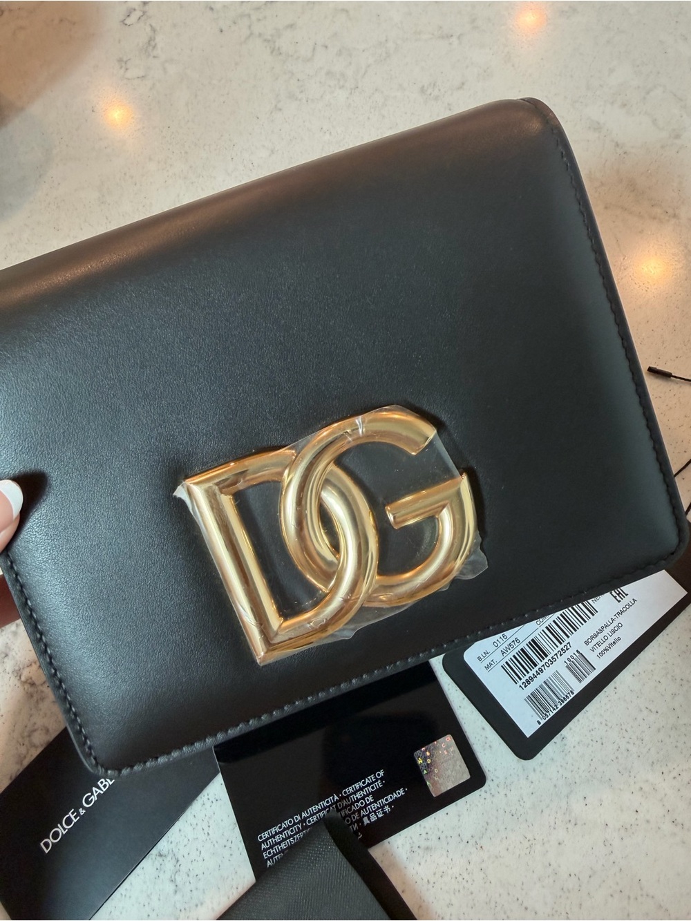 Dolce & Gabbana Black Leather Card & Key Holder with Gold DG Logo - Picture 6 of 7